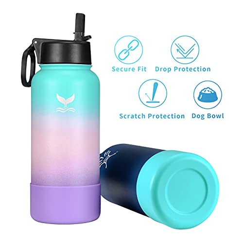Vmini Protective Silicone Boot  Compatible With Hydro Flask And More Water Bottles  Anti-Slip Bottom Sleeve Cover (32-40 Oz  Thistle) -Like New