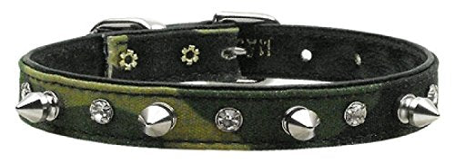 Mirage Pet Product Camo Crystal And Spike Collars Green Camo 16