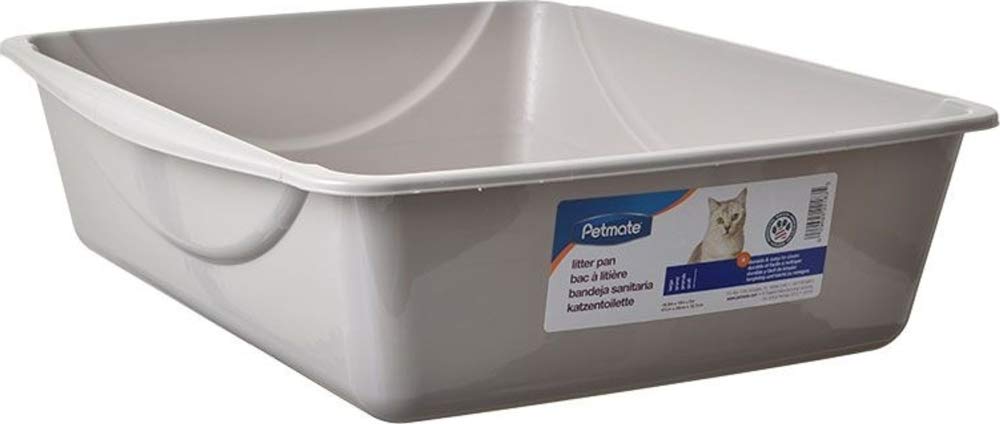 Doskocil Petmate Open Cat Litter Box, Blue Mesa/Mouse Grey, 4 Sizes