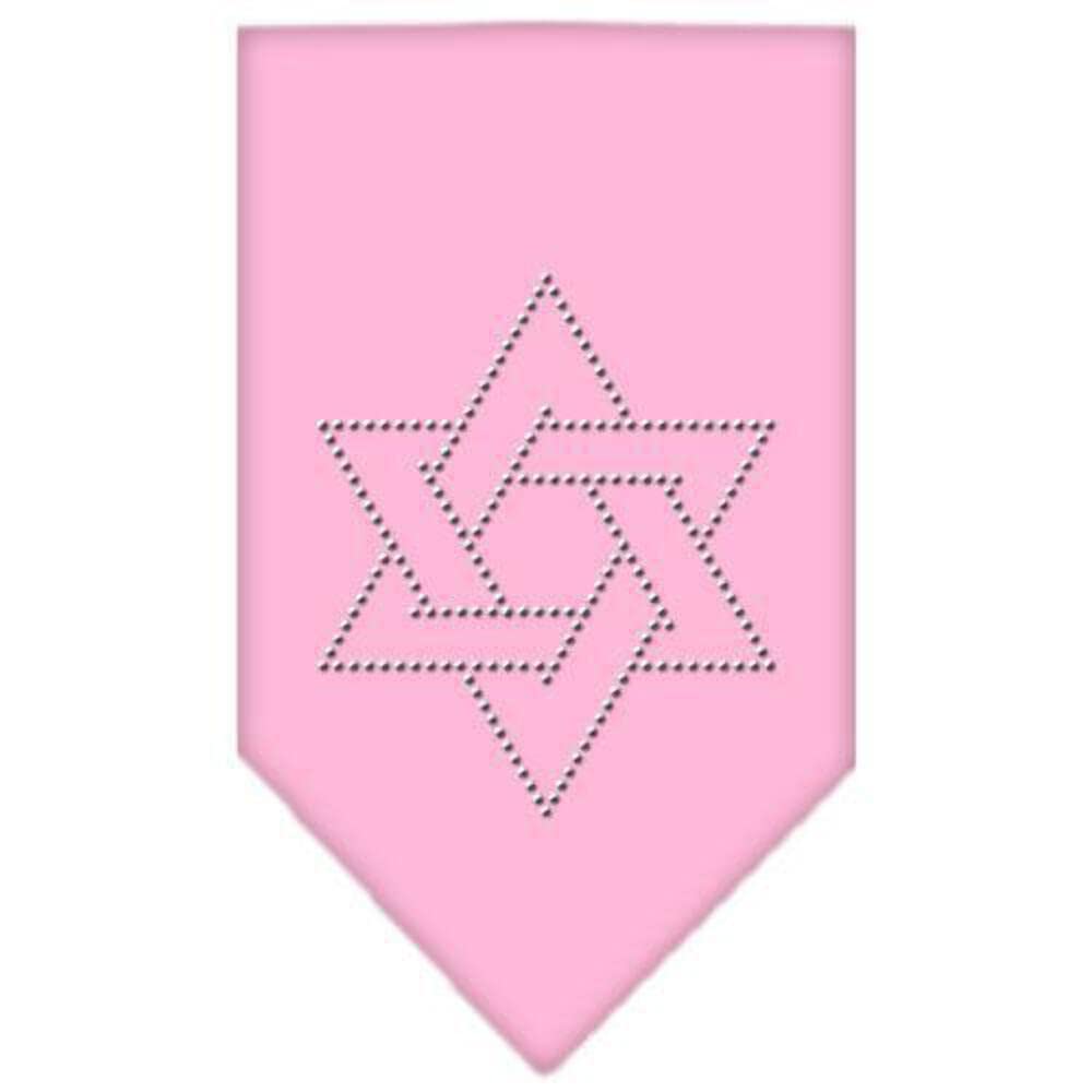 Mirage Pet Products Star of David Rhinestone Bandana, Large, Light Pink