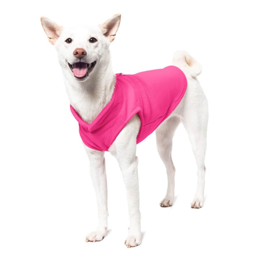 Gooby - Fleece Vest, Small Dog Pullover Fleece Jacket With Leash Ring, Pink, Large