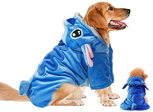 Pet Costume,Gimilife Dog Hoodie,Pet Xmas Pajamas Outfit, Pet Coat For Small Medium Large Dogs And Cats,Pet Disney Stitch Cartoon,Halloween And Winter -3Xl