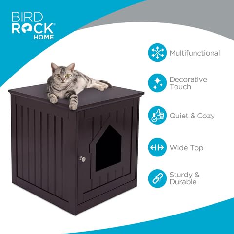 Internet'S Best Decorative Cat House & Side Table, Nightstand, Pet Crate, Hidden Litter Box Enclosure, Multi-Functional Kitty Fu