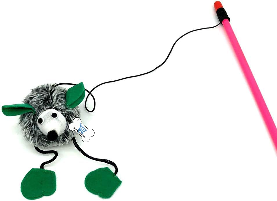 The Dds Store Cat Wand Toy Cute Mouse Tease Cat Wand Interactive Indoor Toy Swing And Squeak Fun Toy Kitten Play With Cat Intera