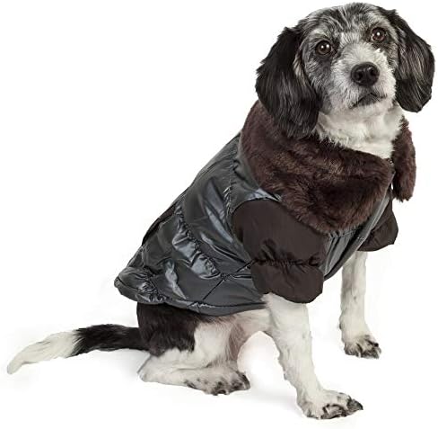 Ultra Fur Trackcollared Metallic Pet Jacket