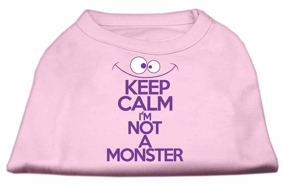 Pet Dog & Cat Shirt Screen Printed, Keep Calm I'm Not A Monster Light Pink XS (0-3 lbs.)