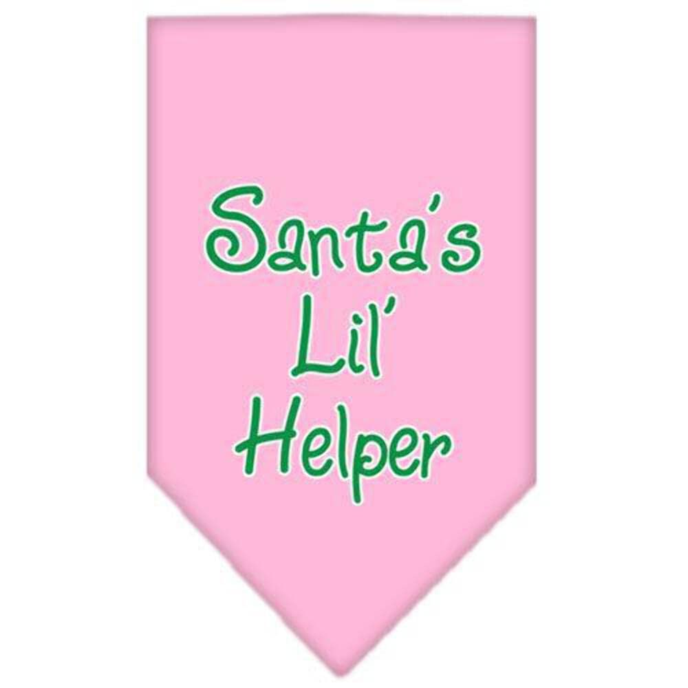 Christmas Pet and Dog Bandana Screen Printed, &quot;Santa's Lil Helper&quot; Orange Large
