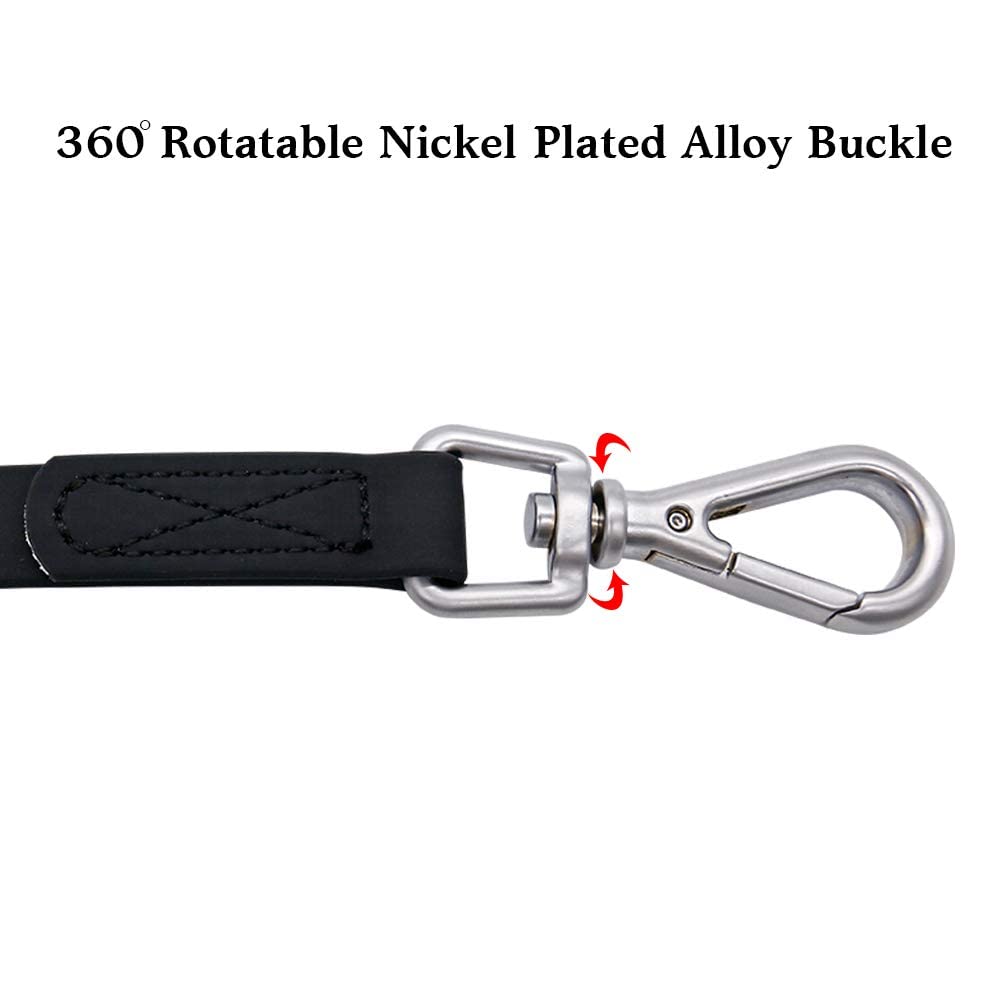 Waterproof Dog Training Leash 50Ft 30Ft 15Ft 10Ft 5Ft Heavy Duty Recall Long Lead For Large Medium Small Dogs (50Ft, Black)