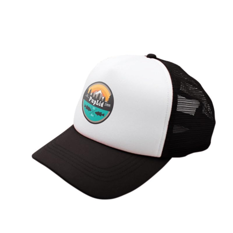 Sunset Collection, Puplid Trucker Hats For Humans Stylish Sun Protection Human Hat To Match And Twin With Your Dog (Black All-Te