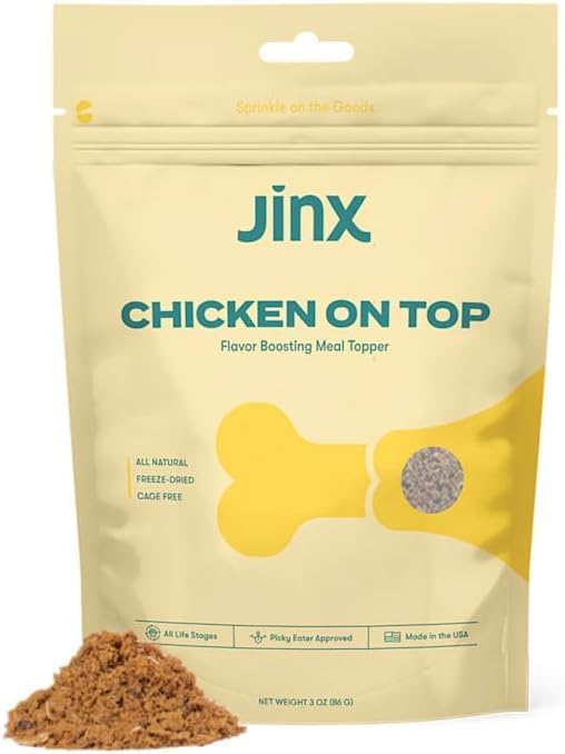 Jinx Premium Freeze-Dried Dog Food Toppers, Chicken on Top - Healthy & Natural Meal Toppers for Dogs with Real Chicken with Real