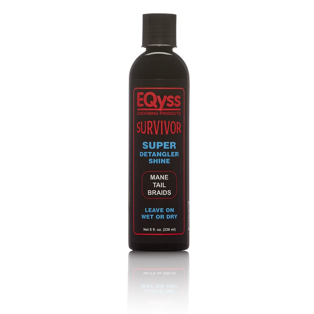Eqyss Survivor Equine Mane & Tail Detangler - Smooths Knots, Tangles, Mats For All Horses, Ponies, Mares, Foals - Softens Coat, Enhances Shine (8 Oz)