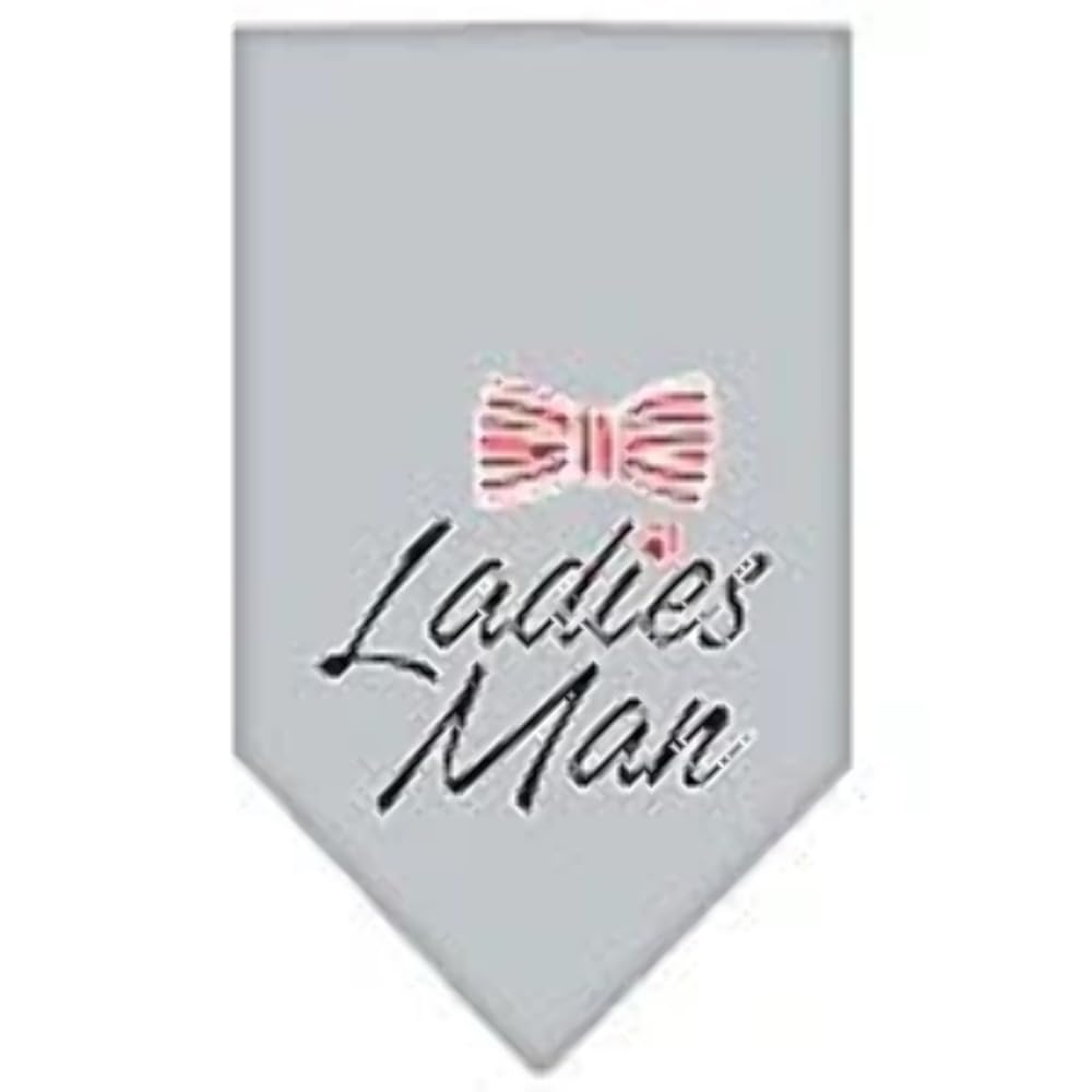 Pet and Dog Bandana Screen Printed, &quot;Ladies Man&quot; Navy Blue Small