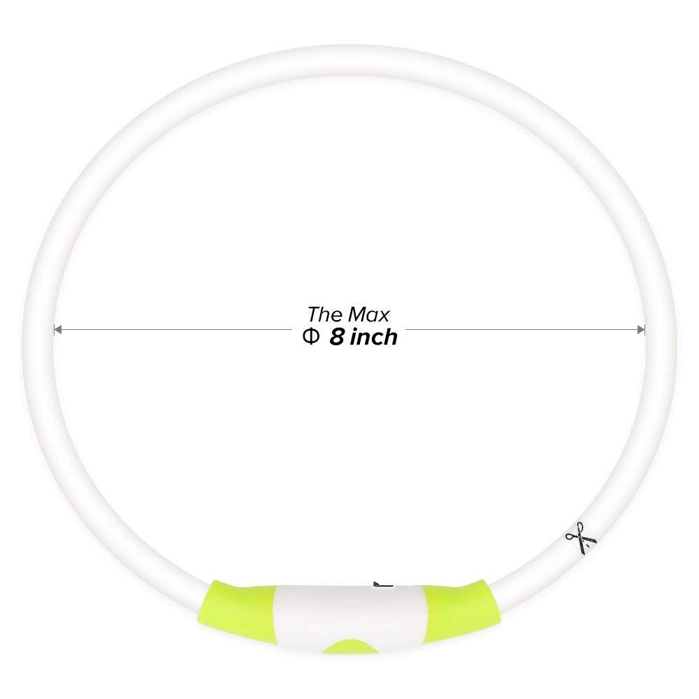 Bseen Light Up Dog Collar, Rechargeable Led Pet Collar Tpu Cuttable Lighted Puppy Necklace Glowing Dog Lights For Night Walking (Green)