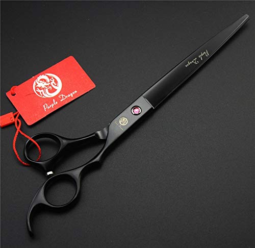 Purple Dragon 8.0 Inch Dog Hair Cutting, Curved And Thinning Scissors Shear Pet Grooming Tool Kit