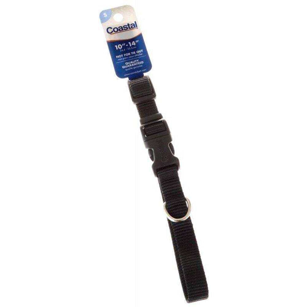 Coastal Pet Products Dcp6401Blk 5/8-Inch Nylon Adjustable Dog Collar, Small, Black