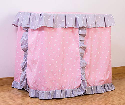 Kolachic Princess Pink Grey White Heart Pet Dog Handmade Bed House+1 Candy Pillow (L)