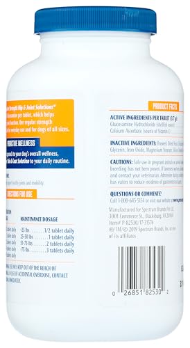 ProSense Glucosamine Tablets for Dogs, Regular Strength, 60 Count, Plastic, Model P-82530