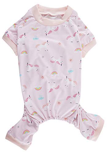 Pink Unicorn Rainbow Cat Pajamas Clothes Pjs Shirt For Pets Small,Back Length 12'