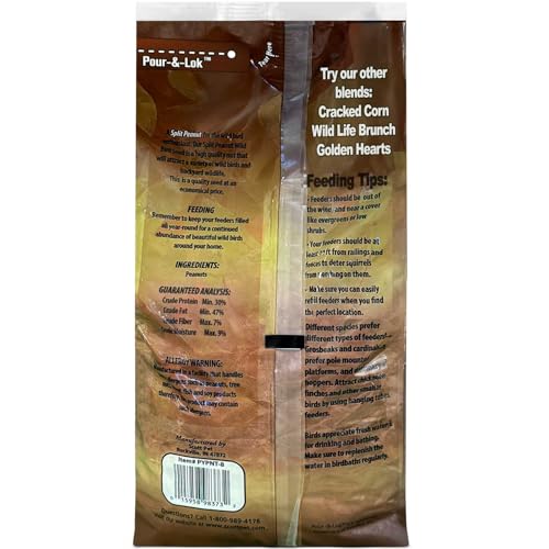 Scott Pet Wild Bird Seed - Split Peanuts, 8 lbs Bag, High Protein & Fiber, Ideal for Wild Birds