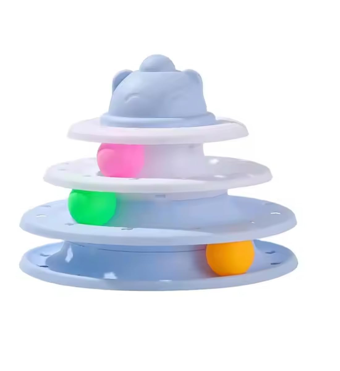 Kittupet Pet Interactive Movement Toys Cat Toy Roller 3 Layers Roller Exercise Tracks Tower Interactive Cat Toy Ball