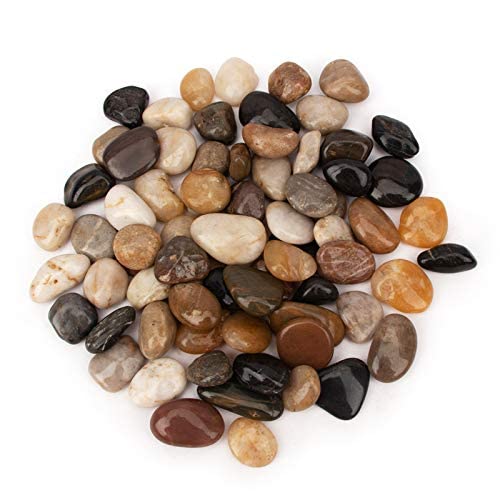 [18 Pounds] Pebbles Aquarium Gravel River Rock, Natural Polished Decorative Gravel,Garden Ornamental River Pebbles Rocks, Mixed