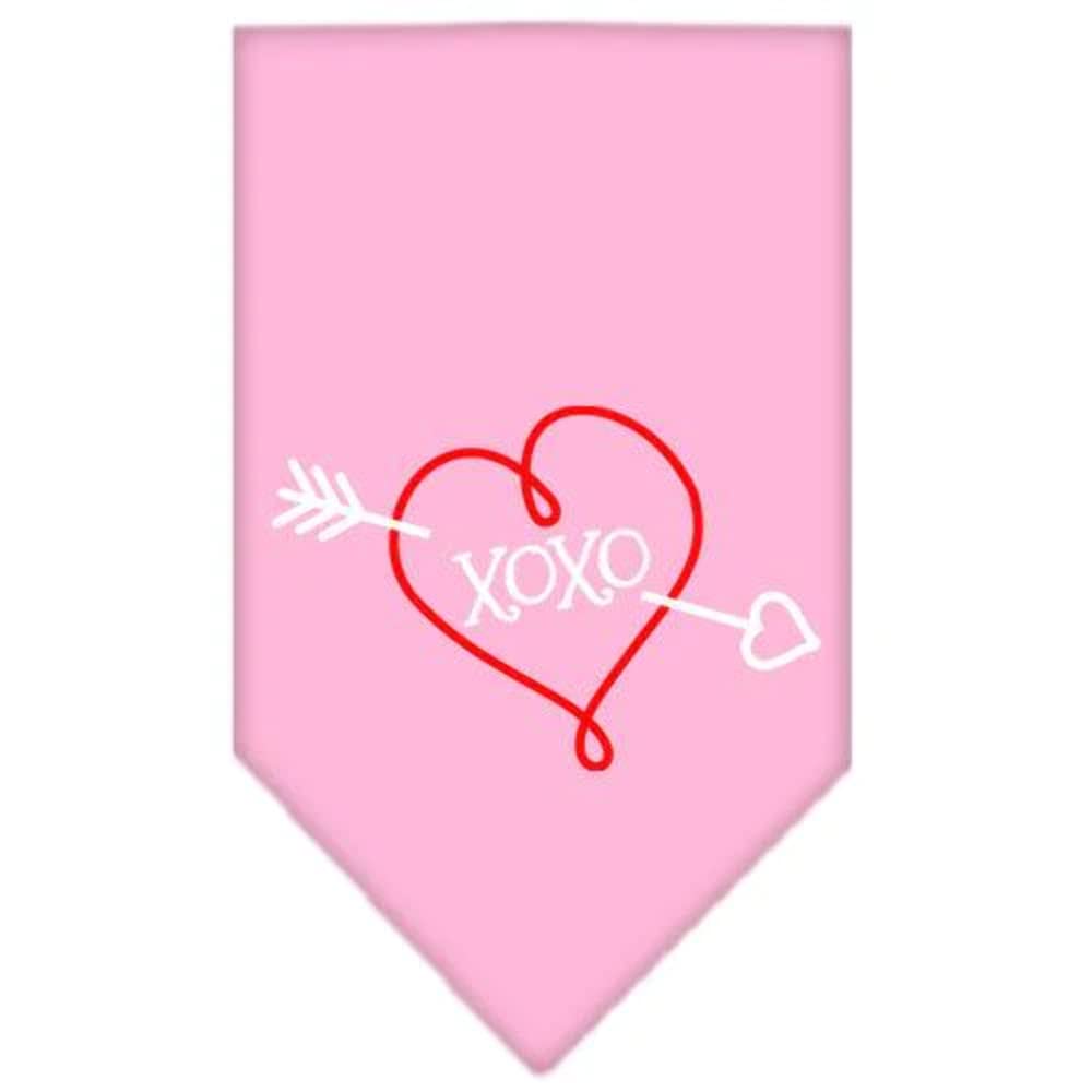 Pet and Dog Bandana Screen Printed, XOXO Bright Pink Small