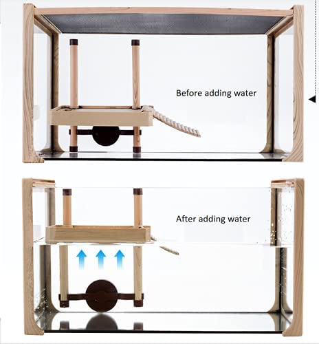 Hffheer Reptile Turtle Pier, Decorative Reptile Floating Basking Turtle Floating Turtle Basking For Small Reptiles Tortoise Amphibians Sun Bathing Climbing