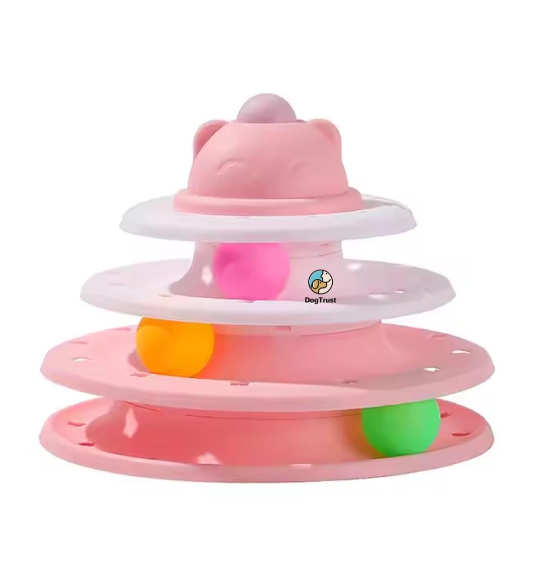 Dog Trust Multi Level Spinning Ball Tower For Cats  Three Layer Amusement Track Toy To Promote Fun, Agility, And Mental Engagem
