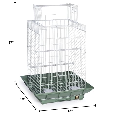 Prevue Hendryx SP851G/W Clean Life Play Top Cage, Green and White, 1/2"