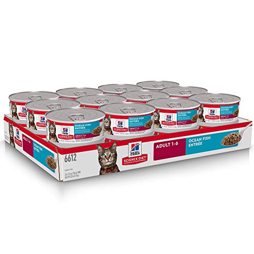 Hills Science Diet Adult 1-6, Adult 1-6 Premium Nutrition, Wet Cat Food, Ocean Fish Minced, 5.5 oz Can, Case of 24