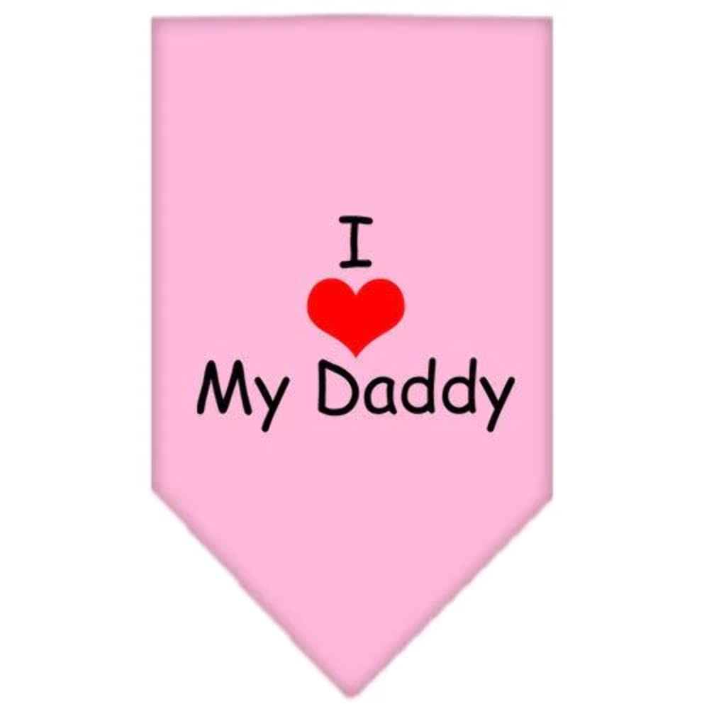 Mirage Pet Products I Heart My Daddy Screen Print Bandana for Pets, Small, Bright Pink