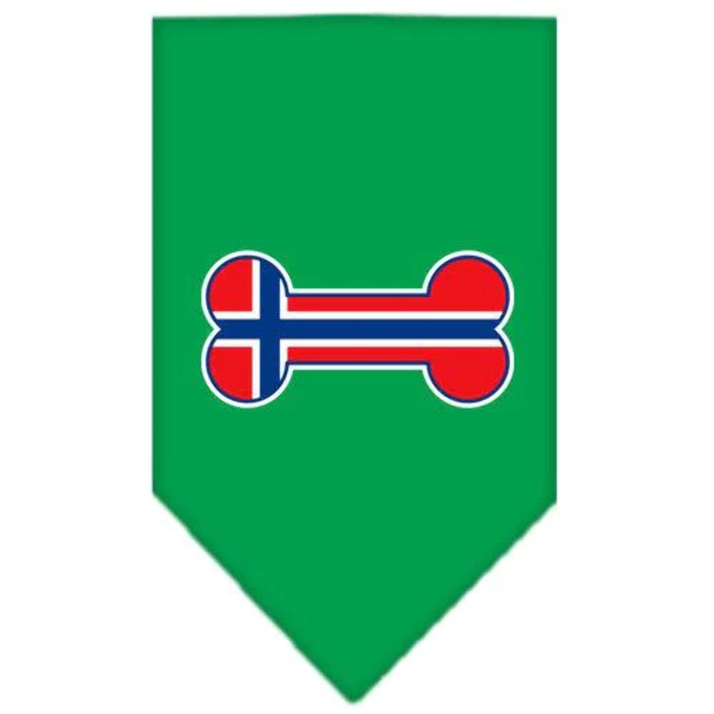 Mirage Pet Products Bone Flag Norway Screen Print Bandana for Pets, Large, Cocoa