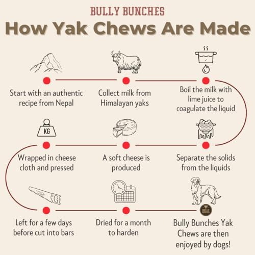 Bully Bunches Small Authentic Yak Cheese Himalayan Chews for Small Dogs & Puppies - All Natural Dog Treat Dental Chews, Made wit