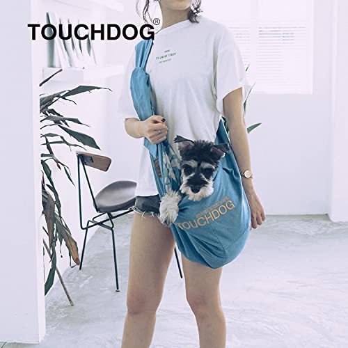 Touchdog 'Paw-Ease' Over-The-Shoulder Pet Sling Fashion Pet Carrier - Cat and Dog Carrier with Built-in Storage Pockets for Hands-Free Carrying Grey 1.5 LBS