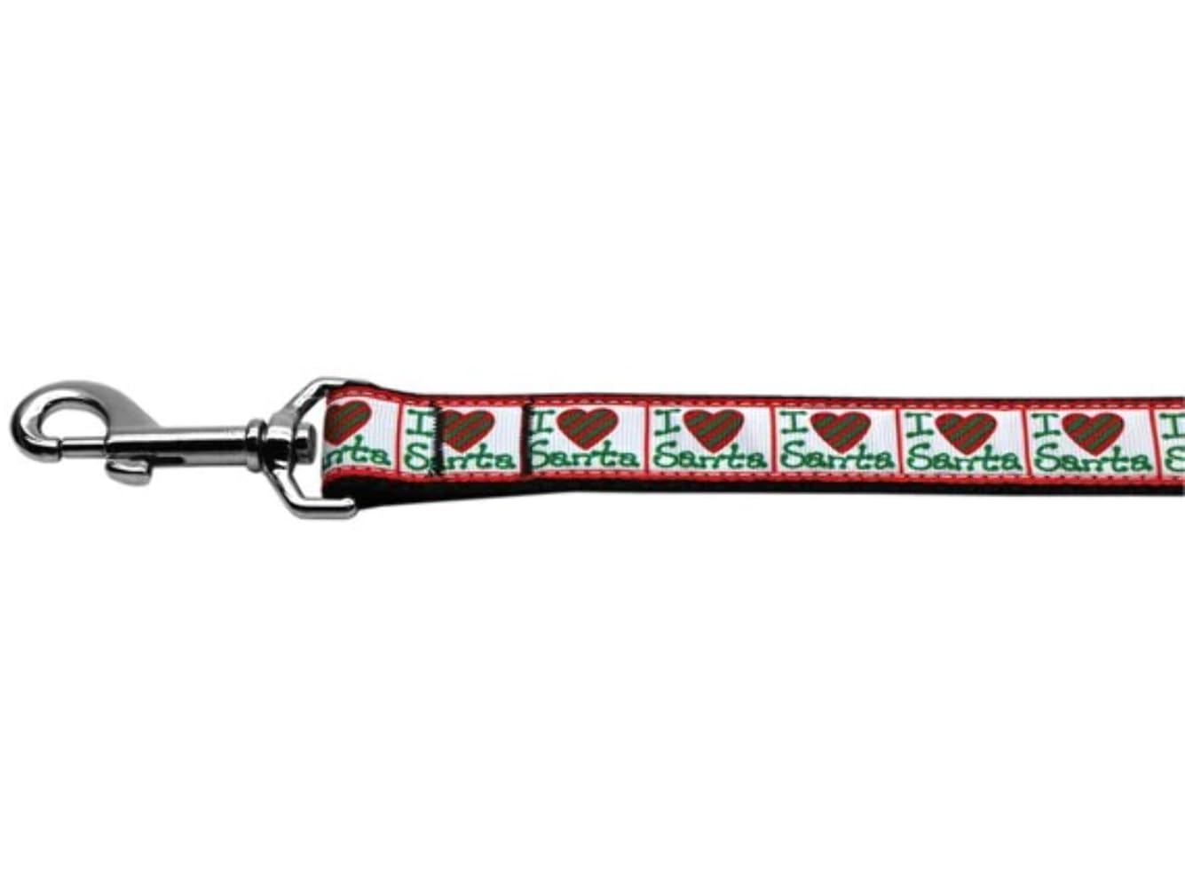 Christmas Pet Dog & Cat Nylon Collar or Leash, &quot;I Heart Santa&quot; XL Collar