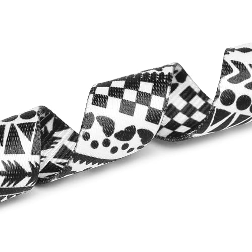 Mercano Adjustable Dog Collar - Special Design Patterns, Soft Nylon Comfortable Durable Pet Collar For Small Medium Large Dogs (M, Black White A)
