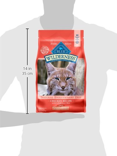 Blue Buffalo Wilderness High-Protein, Grain-Free Natural Dry Food for Adult Cats, Weight and Hairball Control, Chicken, 5-lb. Ba