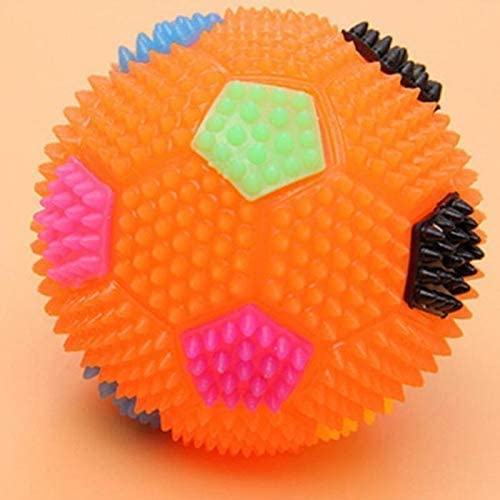 Pups&Pets LED Whistle Squeaky Squeaker Sound Ball Puppy Dog Cat Pet Chew Playing Rubber Ball Toy 1Pcs Set