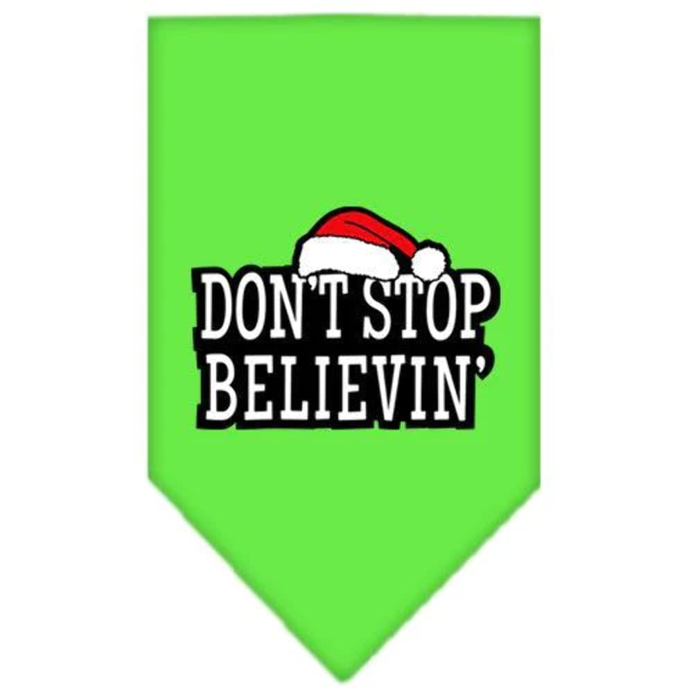 Mirage Pet Products Dont Stop Believing Screen Print Bandana for Pets, Large, Black