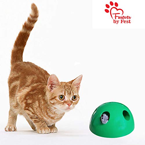 Furever Cat Toy Attachments - 3 Multi-Colored Rubber Toys: Mouse, Fish, Feather for Interactive Play