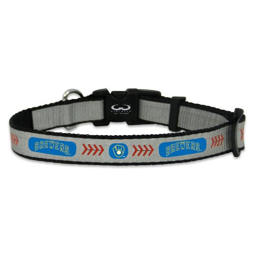 Mlb Milwaukee Brewers Retro Reflective Baseball Collar, Small