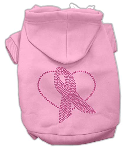 Mirage Pet Products Ribbon Rhinestone Hoodies, Size 16, Cream/Pink