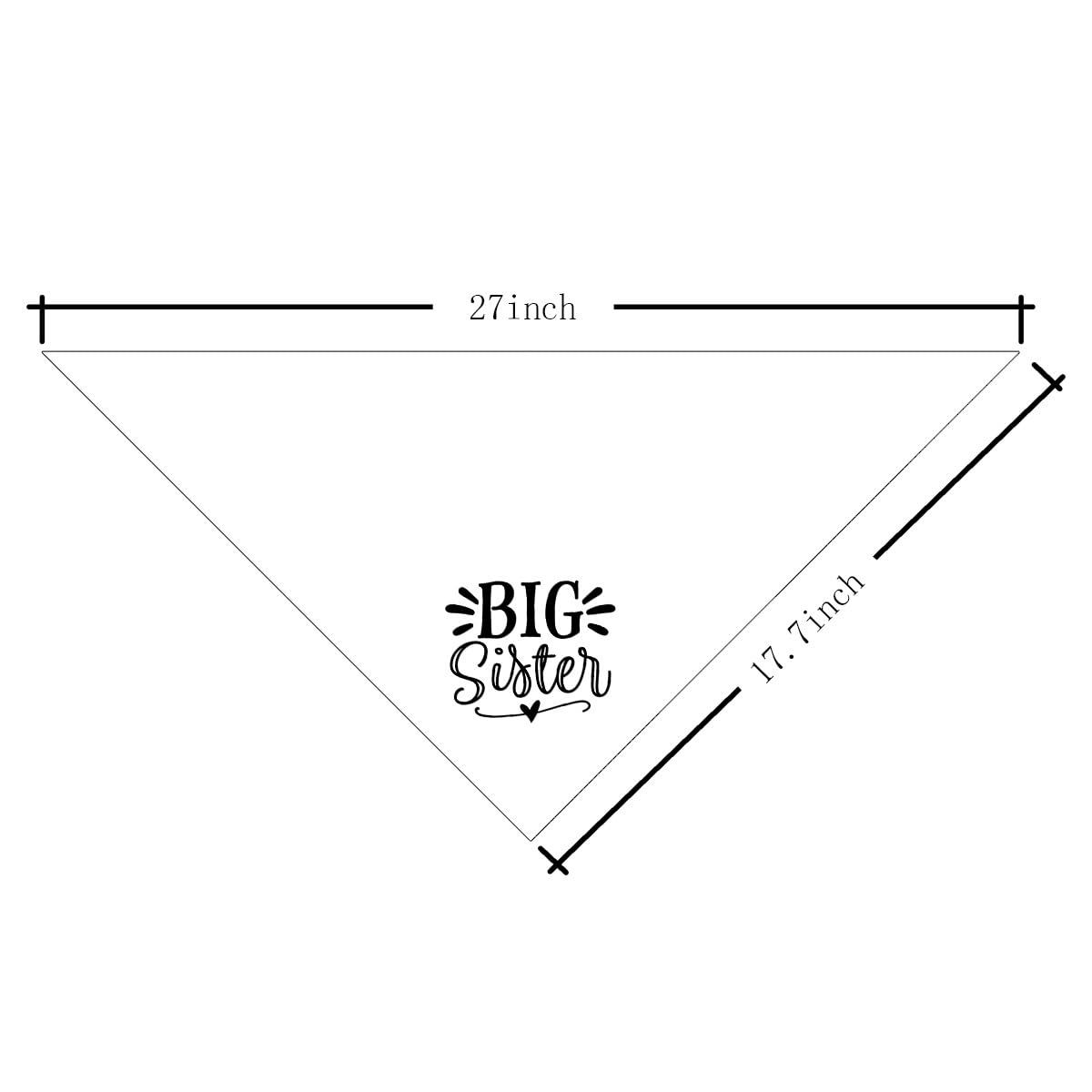 Big Sister Dog Bandana, White Dog Scarf Accessories, Pet Triangle Scarf, Pet Bandana For Small Medium Dogs, Baby Announcement Do