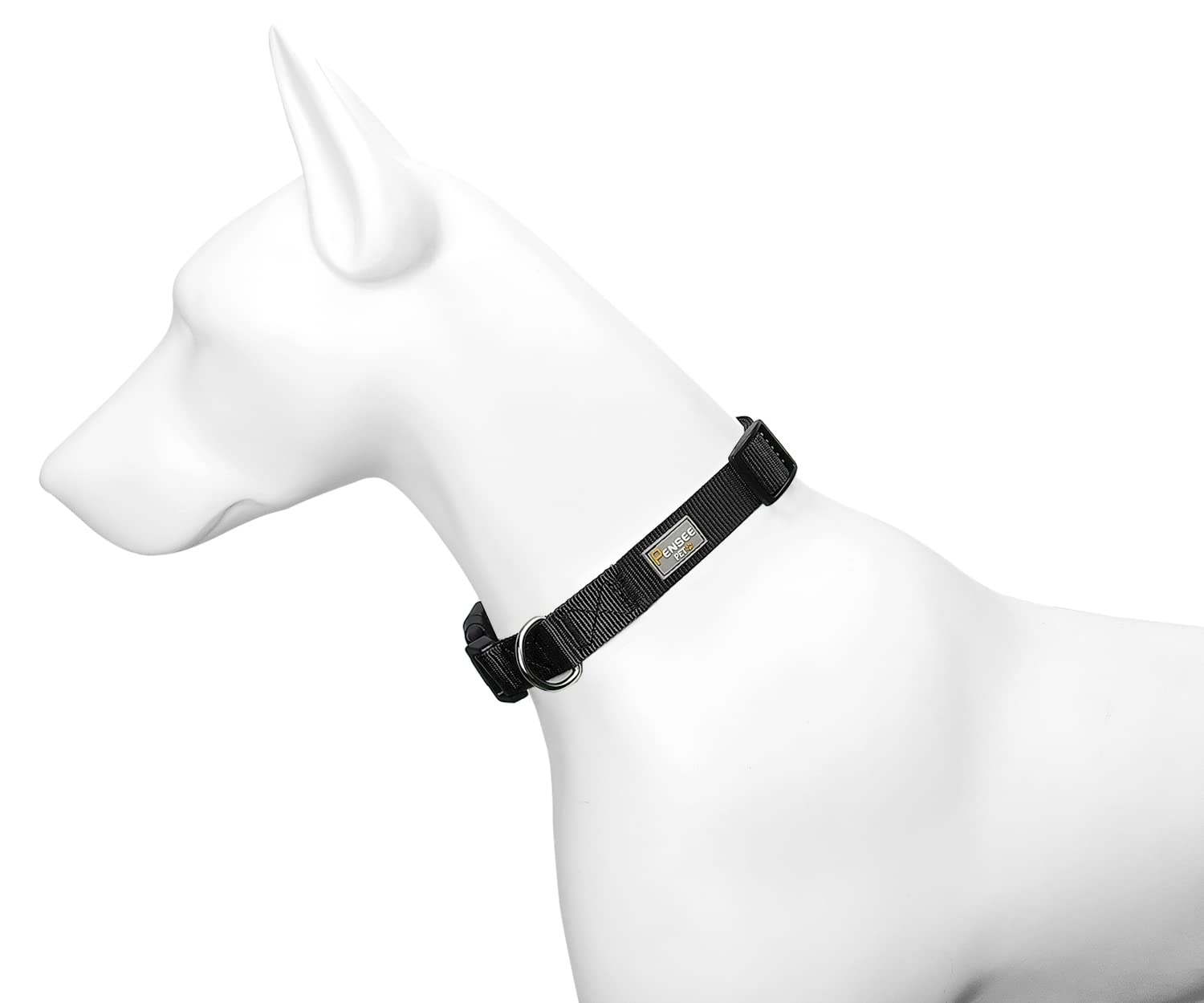 Penseepet Dog Collar Black Basic Adjustable Dog Collars With Breathable Quick Release Nylon Pet Collar For Puppy Small Medium La