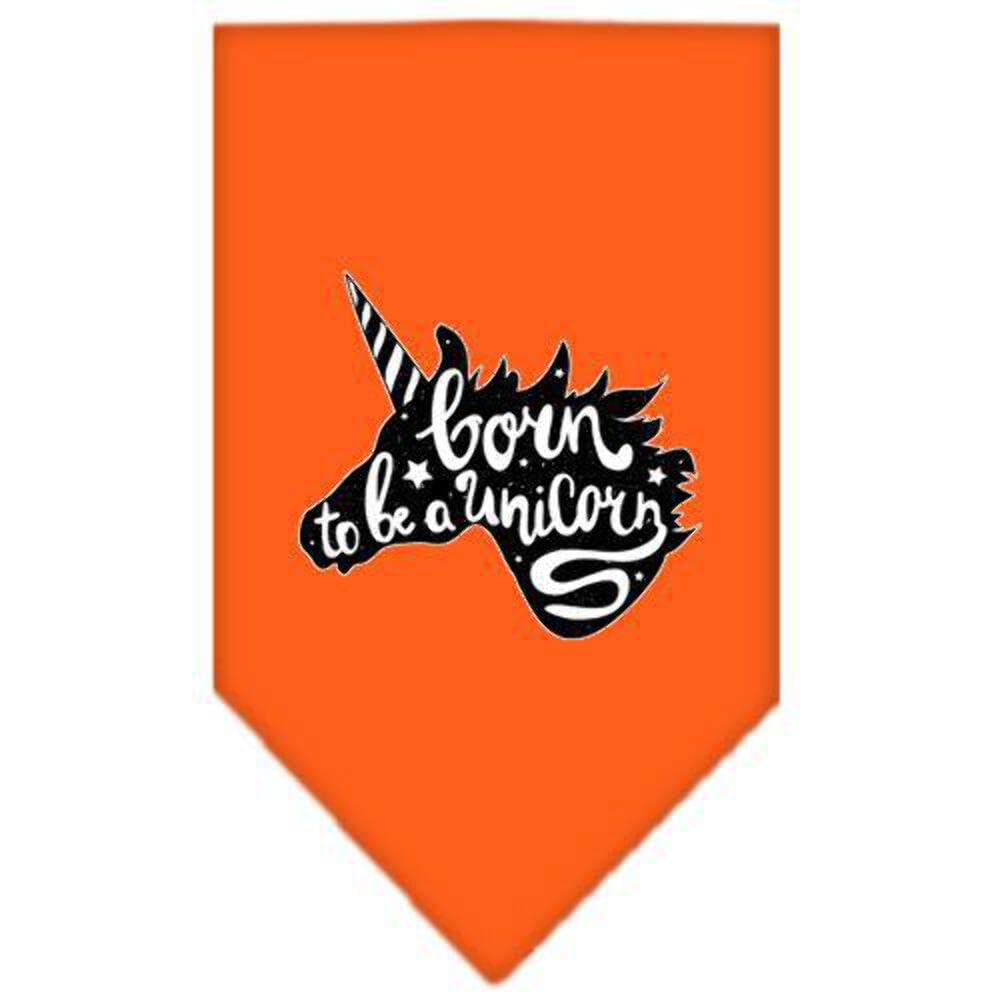 Mirage Pet Product Born to be a Unicorn Screen Print Bandana Orange Large