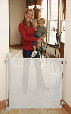 Smart Retract Retract-A-Gate 72" Black - Original Made in USA Retractable Baby, Dog & Cat Gate, Metal Construction, Model 72B