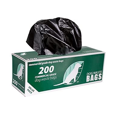ZERO WASTE USA Commercial Grade Pet Waste Roll Bags, Opaque Black, 200 Count (20 Rolls), 40% Thicker, Fits Any Waste Station