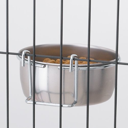 Proselect Stainless Steel Hanging Pet Cage Bowl, 26-Ounce