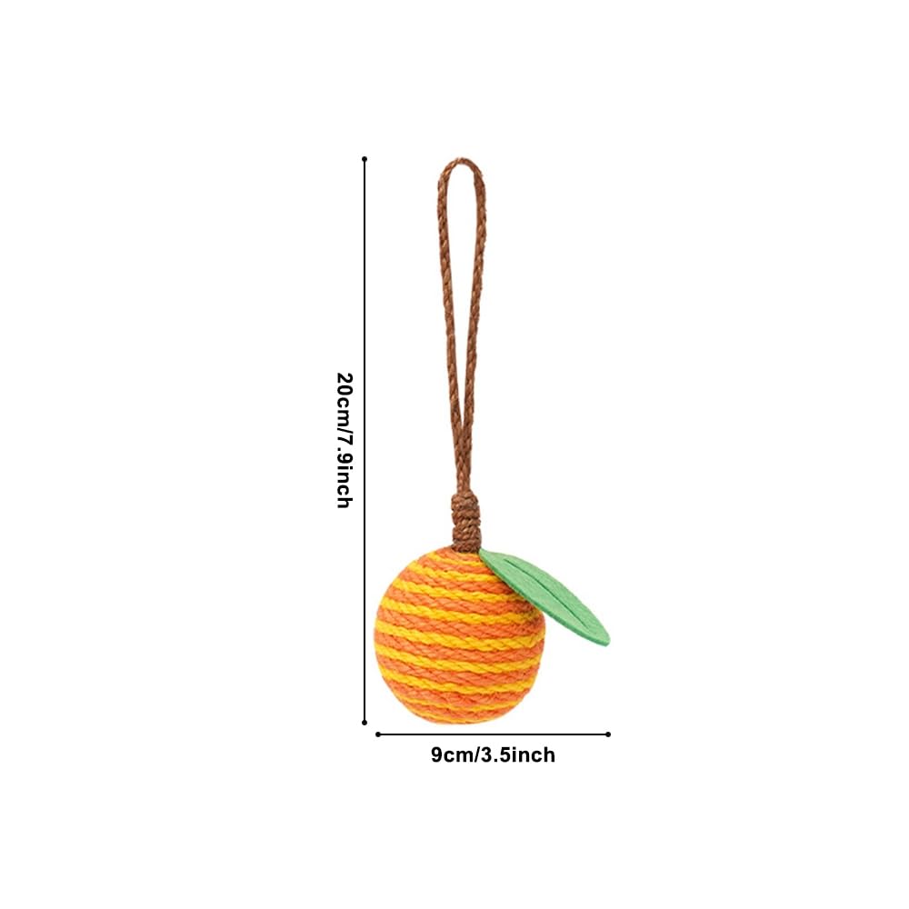 Dongker Cat Sisal Ball, Fruit-Shaped Cat Hanging Rope Toy, Bite Resistant For Cats, Cages, Door Handles, Climbing Frames, Posts