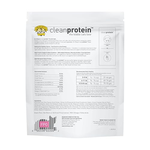 Dr. Elsey's Cleanprotein Pork Cat Kibble - 2 lb. Bag, High-Protein Formula for Healthy Cats
